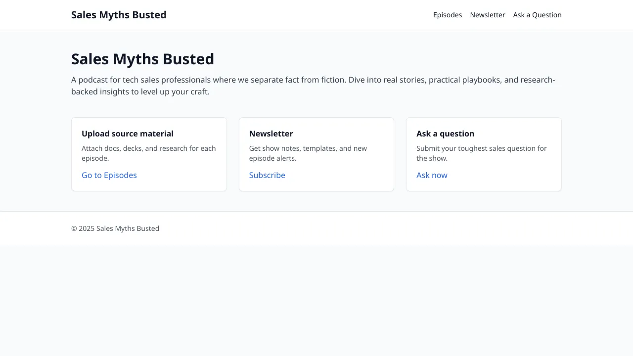Sales Myths Hub